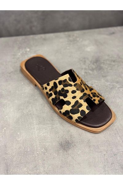 Zeyn PAPUCI DE LEOPARD DIN PIELE VERITĂȚE FĂCĂTĂ MÂNĂ