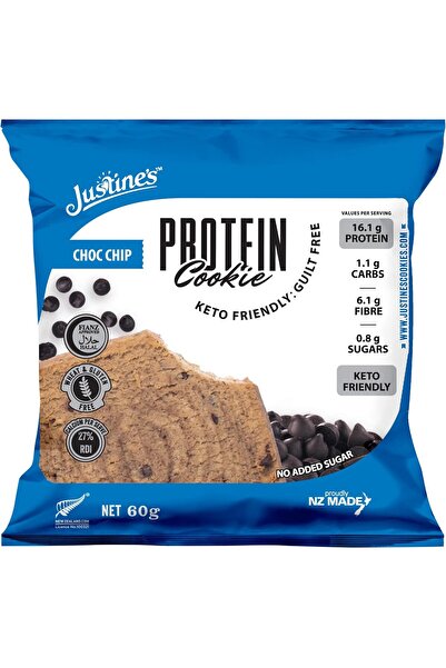 Justines بسكويت بروتين برقائق الشوكولاتة (١٢ قطعة، ٦٠ غرام لكل قطعة) | مع ١٦....