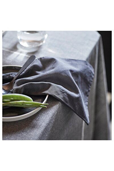 IKEA Svartsenap Grey Cotton Tablecloth 145x240 Cm – Yarn-dyed, Washable & Soft For Everyday Dining