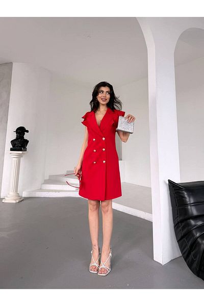 ZF BUTİK Jackenkleid mit Rüschenkragen
