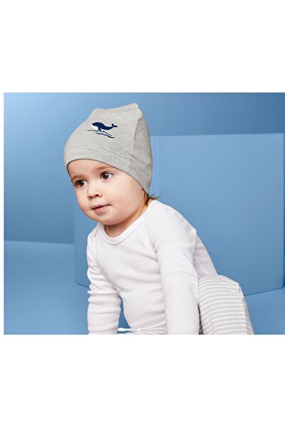 Tchibo Baby Cap 2pcs, Grey and Blue Combo