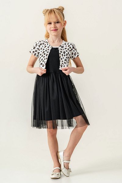 Beniizle Rochie pentru fetiță din tul cu detaliu bolero