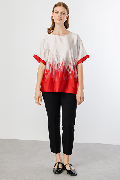 Ekol Six Patterned Large Size Blouse