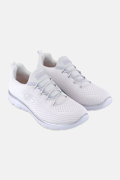 SKECHERS Women Fast Attraction Brand Logo Slip On Training Shoes, White