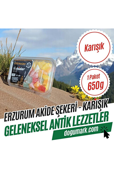 DoğuMark (عبوة واحدة 650 جم) حلوى أرزوروم أكيد التقليدية - مختلطة (عبوة واحدة...