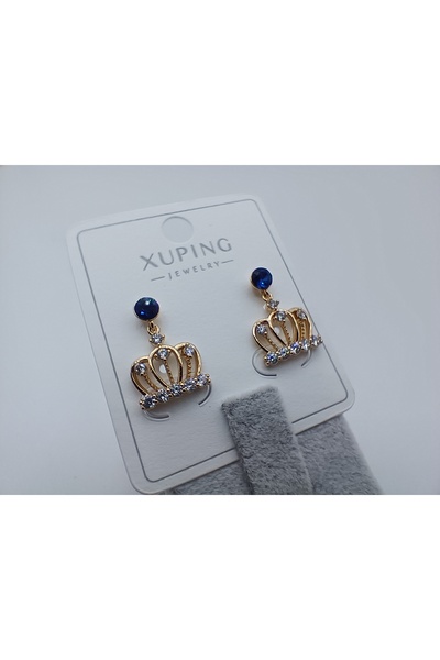 XUPING JEWELRY KRİSTAL TAŞLI KRALİÇE TAŞ İĞNELİ ÇELİK KÜPE