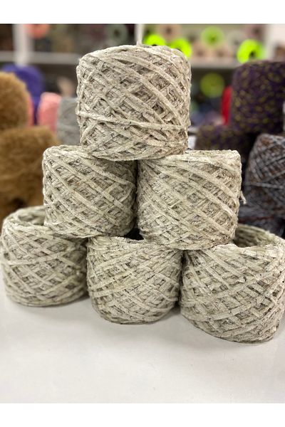 göçer Summer Hand Knitting Yarn Velvet Light Stone Figured Visual Net 600Gr