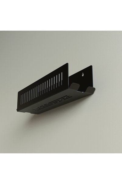 Mova Dizayn Modern Bathroom Shower Shelf, Metal, 37X10 Cm, Black, with Shampoo and Toothbrush Holder