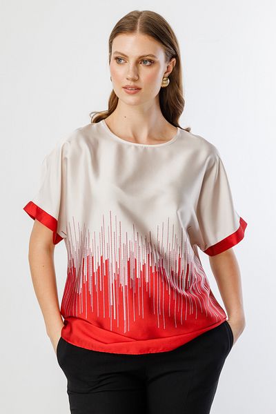Ekol Six Patterned Large Size Blouse