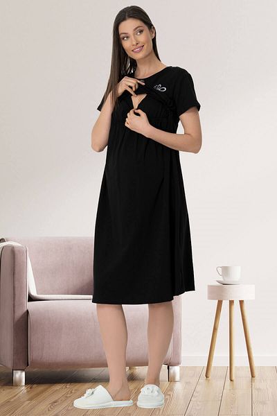 Mecit Pijama Mecit 5427 Γκρι φόρεμα εγκυμοσύνης - Θηλασμός