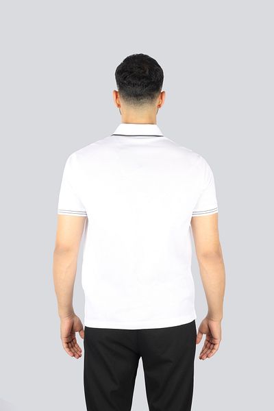 PAUL&SHARK Men's Regular Fit Slim Pique Cotton Short Sleeve White-Silver Polo Neck T-Shirt 25411236 -10A