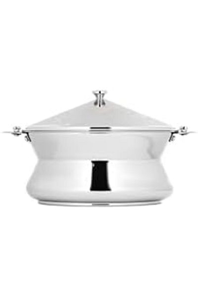 ALSAIF Teamah Hot Pot, S/s With Two Handles, Keeps Food Hot And Fresh For Long Hours, 2000ml, Silver /gold