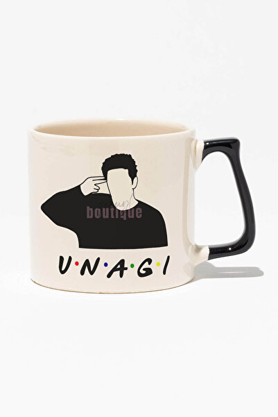 qoeuyl boutique أوناجي مطبوعة |   هدية روس فريندز |   كوب سيراميك حديث بمقبض أسود