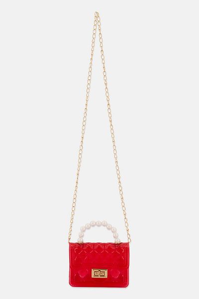 Willow & Ruby Kids Girl Mini Crossbody Purse Quilted Glitter Bag, Hot Pink