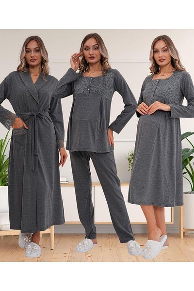 Mecit Pijama Комплект пижама за бременни Mecit 6172 Smoke Long Sleeping