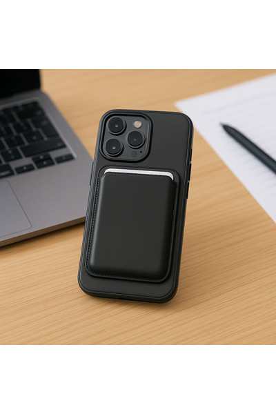 Digimanya İphone 16 Pro Uyumlu Kılıf Ve Kartlık Premium Deri Magsafe Kartlıkl...