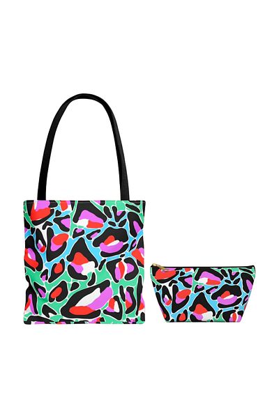 Hello Melody Design Set 2 genți de mână cu model „LEOPARD” - 50x50 cm și 29x20 cm