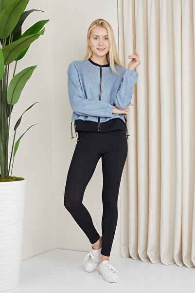 Banadamoda Жіноча двоколірна спортивна куртка на блискавці