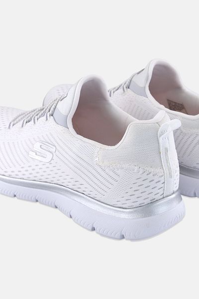 SKECHERS Women Fast Attraction Brand Logo Slip On Training Shoes, White