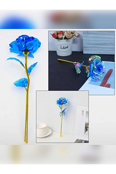 rkmstore Mavi Sonsuzluk Gülü Hediyelik Gül Dekor Sevgiliye Hediye Anneler Günü Hediyesi Solmayan Gül