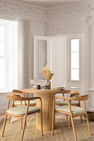 Woodenbend Paul Ahsap Natural Masa Takımı 80x80