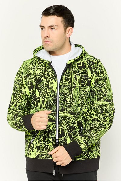 Michael Kors Men Allover Print Parka Jacket, Lime Green