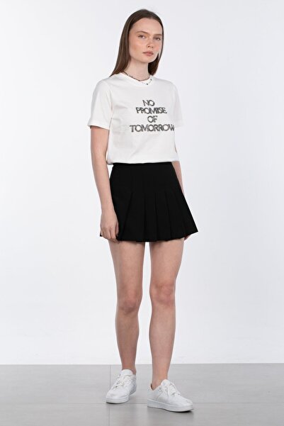 BARRELS AND OIL Με πιέτες Μίνι φούστα με σορτς - Μαύρο