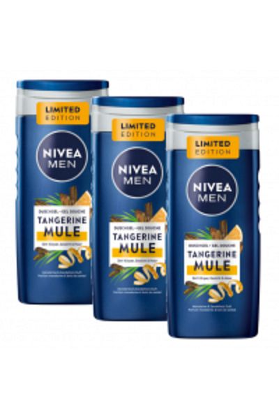 NIVEA Men Shower Gel with Mandarin and Sandalwood Extract, 3 x 250 ml