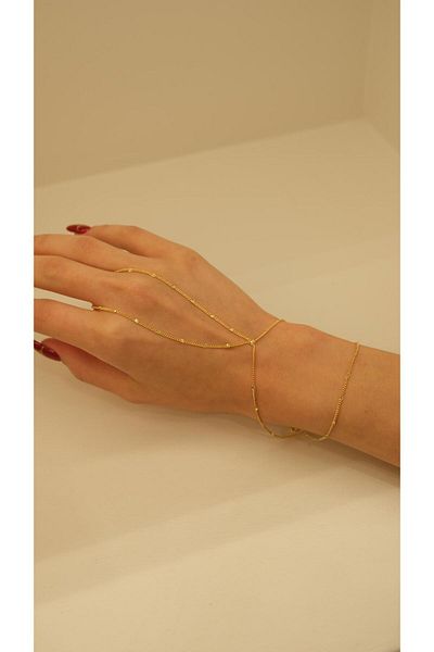 Jerie Gold Chain Sequin Detailed Şahmeran