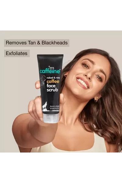 mCaffeine Exfoliating Coffee Face Scrub for Women & Men with Walnut & Vitamin E | Removes Tan, Black