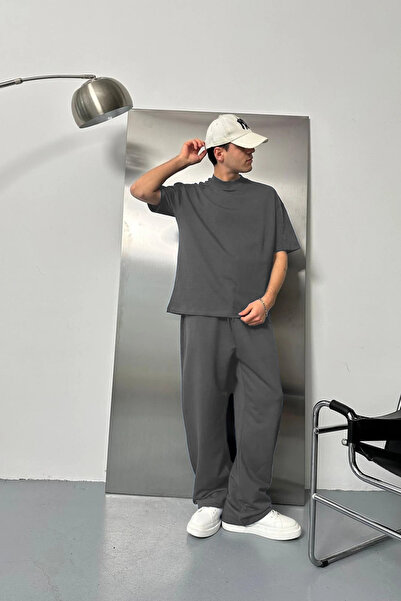 OKULCUBABA Ανδρικό σετ φόρμας με κοντό μανίκι και λαιμόκοψη ποδηλατικού τύπου