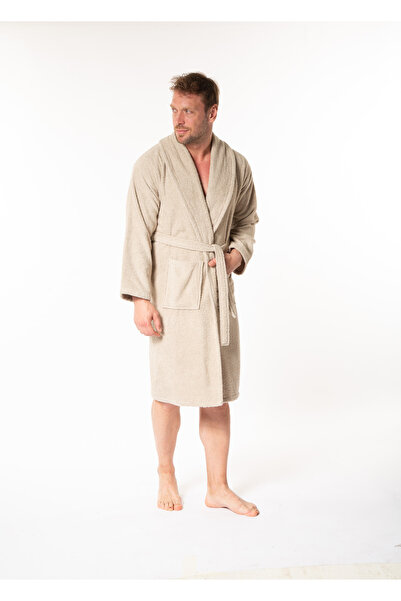 Minteks Men's Kimono Collar Bathrobe 100% Cotton - Minteks Home