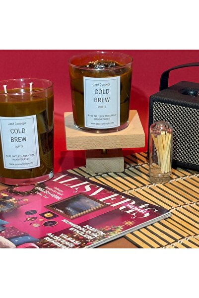 jase concept Cold Brew Küçük Mum, Yoğun Kahve Kokulu Bardak Mum, Kahveli Buzl...