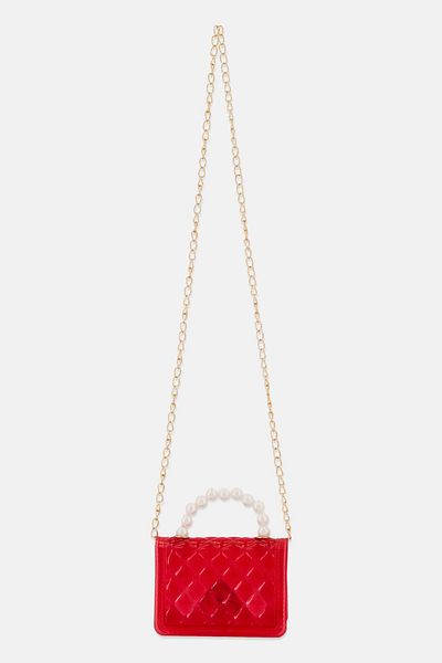 Willow & Ruby Kids Girl Mini Crossbody Purse Quilted Glitter Bag, Hot Pink