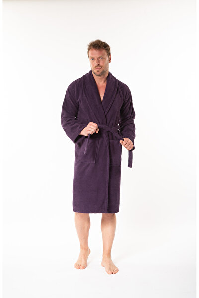 Minteks Men's Kimono Collar Bathrobe 100% Cotton - Minteks Home
