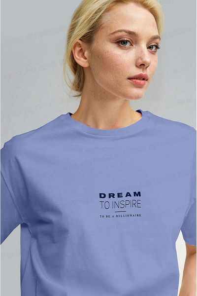 Millionaire Women's Blue Inspire Regular Fit Regular Fit T-Shirt