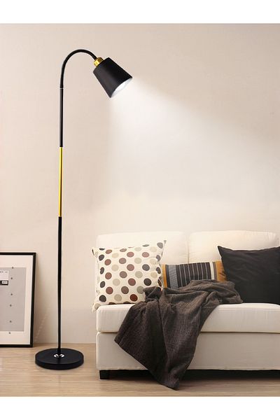 Lumely Nordic Style Modern Floor Lamp,3 Lighting Modes,adjustable Head,eye-caring Design,e27,12w,black