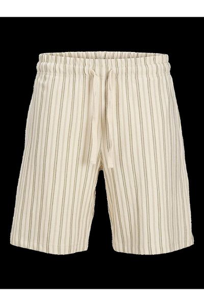 Jack & Jones 12275412   Ανδρικό λινό ελαστικό στη μέση κοντό πράσινο