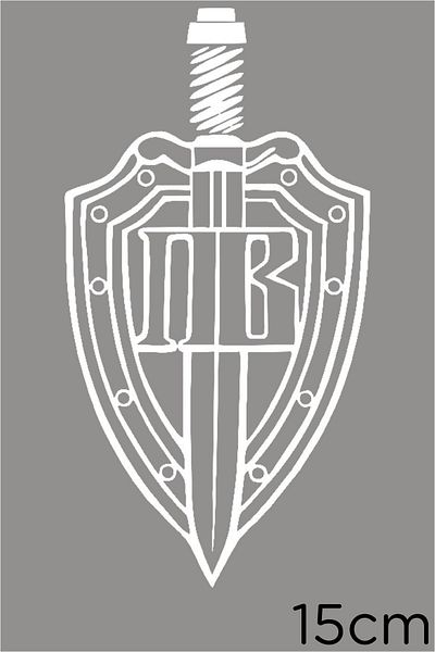 New Jargon Autocolant Noble Sword And Shield Lipire 15cm - Alb