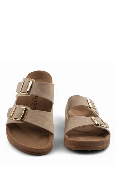 FLY SOFT Beige Anatomical Sole Women's Slippers (Comfort)