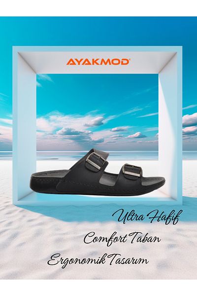 AYAKMOD 80-955 Черни мъжки леки удобни летни чехли Домашни чехли