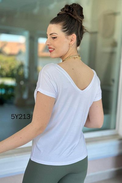 İnce Topuk تيشيرت من الخيزران يمكن ارتداؤه مع مقدمة وظهر 5y213
