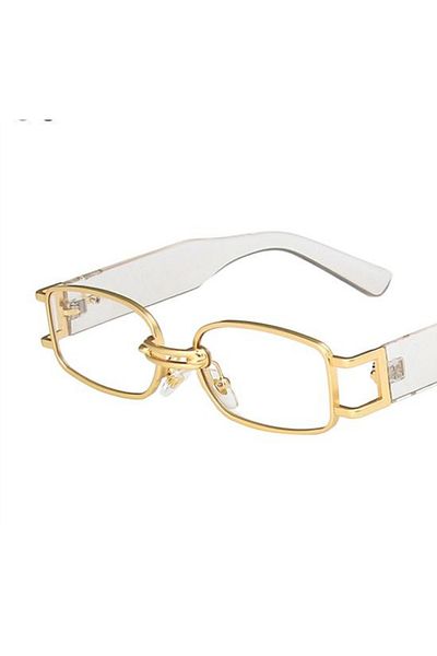 G Sport POLO Women's Retro Rectangular Glasses Brown Glass Without Ring