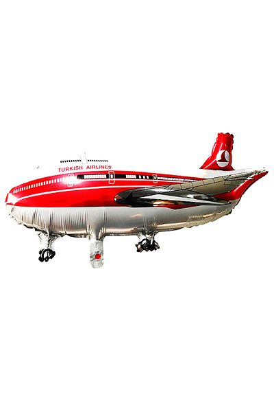 Parti dolabı Large Size Red White Airplane Balloon 98X35 cm