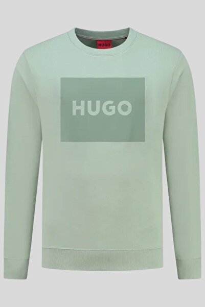 HUGO Regular Fit Bisiklet Yaka Erkek Sweatshirt Yeşil