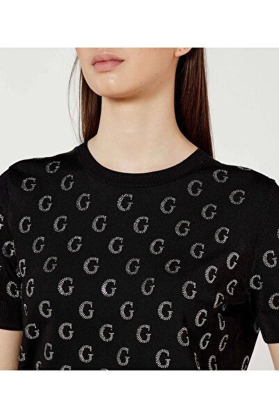 Guess JASMINE G CN SS BOXY SWTR Kadın Siyah Kazak W5GR05Z3D60-JBLK