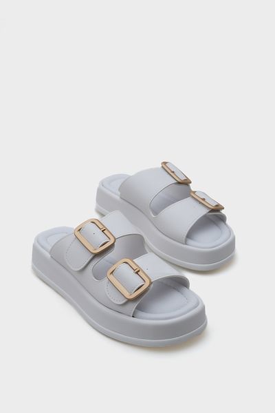 Capone Outfitters Dámské pantofle Marge na klínovém podpatku s dvojitou páskovou přezkou