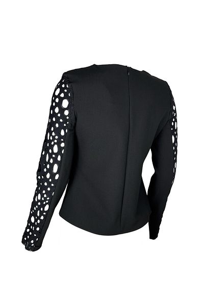 KAMEYA Black Blouse with Low-Cut Sleeves