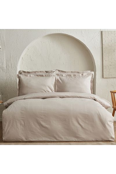 Karaca Karaca Home Uniq 100% Baumwolle Sateen Doppel Bettbezug Beige
