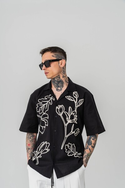 go gang own Ібіца вишивка Детальна сорочка з льону